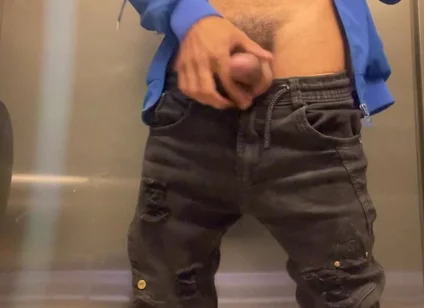 Enjoying Masturbation in a Public Bathroom