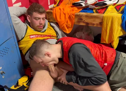 Straight Lad Gets Sucked off in the Locker Room