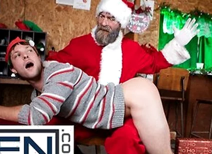 Men - Benjamin Blue Rides A New Christmas Toy In Front Of Stepdaddy Cakes, Then Rides Him Instead