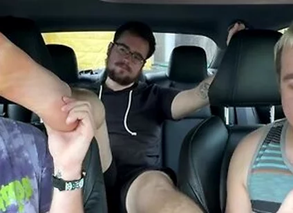 Car Ride Turns Into A Foot Licking And Worshipping