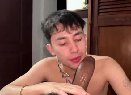 Blowjob to a Huge Black Cock and Taking It Deep