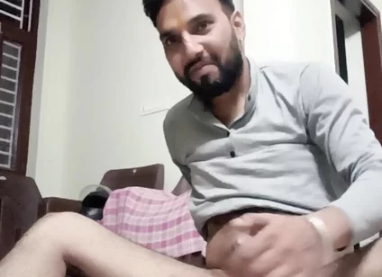 Indian man masturbation in the bathroom