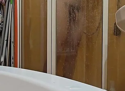 Hairy Guy Taking a Shower at His Female Friend’s Place