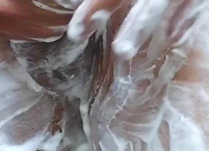Standing Shaving in Bathroom and Cumshot