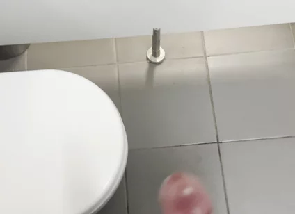 Jerking off in a Public Restroom