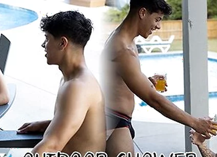 Nastytwinks - Outdoor Shower - Jay Angelo Takes Shower When Jordan Haze Joins, Bareback Shower Fuck