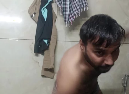 Indian Rajasthani Desi Man Enjoy Shower