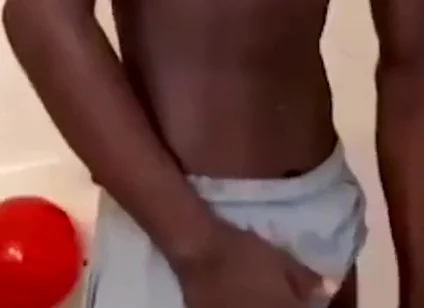 Swinging stroking my big black cock