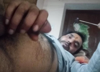 Indian man enjoys