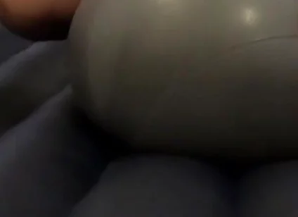 Fuck gimnastic ball on air matress