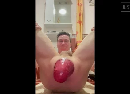 Huge Anal Prolapse in the Bathroom in Different Poses