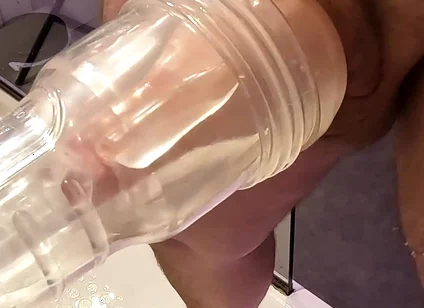 Fleshlight Wall Fuck POV with a Thick Uncut Cock in Full Focus