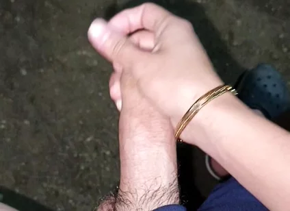 Outdoors at Night, Peeing and Hot Cumshot