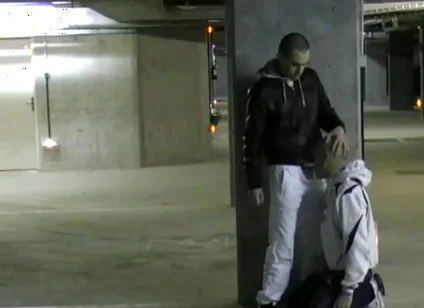 Fucked by scally boy in public parking in paris