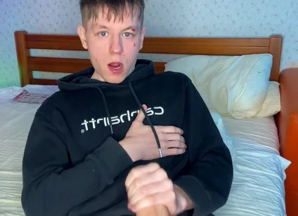 Bored in My Room so I Rubbed My Big Cock Until I Blew a Load