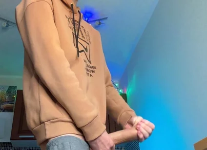 Huge Cumshot From a Skinny Boy with a Surprisingly Big Cock