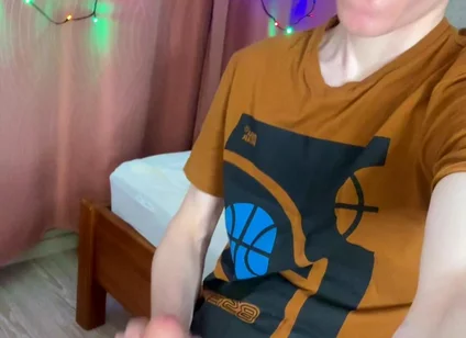Young Student Home Alone with a Monster Boner and Lots of Sperm