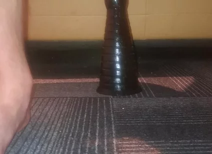 Hot gay twink NoFace Twink X riding huge toys