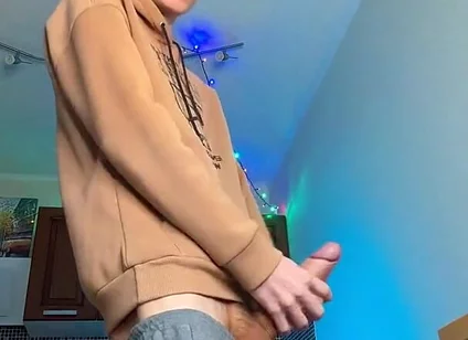 Huge Cumshot From a Skinny Boy with a Surprisingly Big Cock