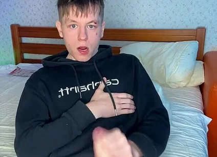 Bored in My Room so I Rubbed My Big Cock Until I Blew a Load