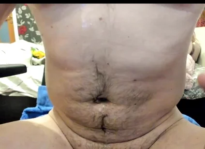 Big cumshot on my big belly