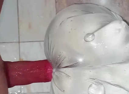Horny Anal Masturbation Alone in the Bathroom - Real Toy Play