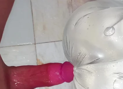 Horny Anal Masturbation Alone in the Bathroom - Real Toy Play