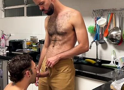 Hairy Alpha Milo Galician Breeds My Ass In The Kitchen - Used As His Cumdump
