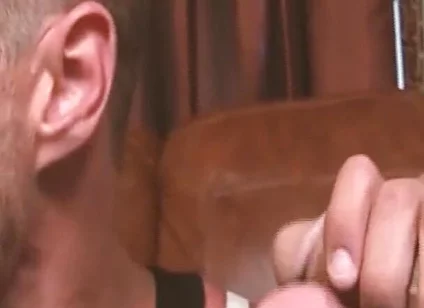 Thirsty for Cum Horny Gay Man Enjoys the Two Cocks of His Muscular Colleagues in a Threesome
