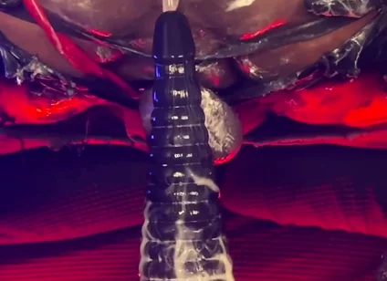 Femboy Bottom Dipsodeep Creams Butthole with Large Dildo - Anal Training
