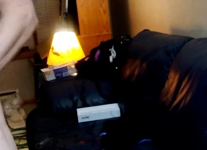 Stand up Then Lay Down on Couch as I Jerk and Bust Twice