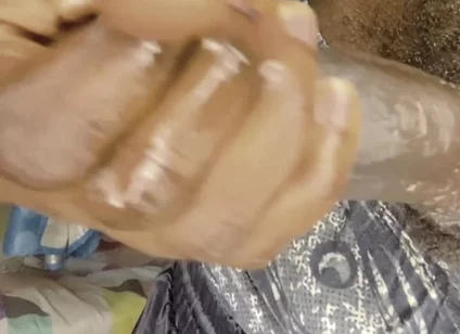 Stroking My Big Black Oilied Cock