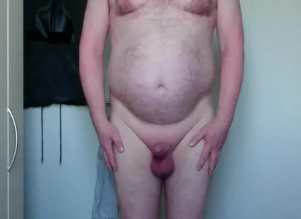 Naked, Chubby and Hard Cock