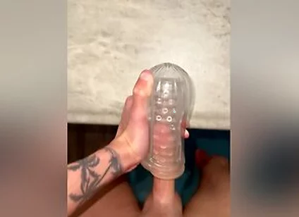 Jerking Off With Clear Fleshlight