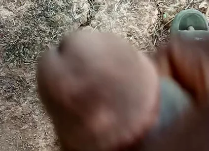 African Boy Masturbating Inside the Bush