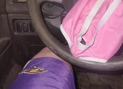 Using Pink Panties to Jerk off in My Car.
