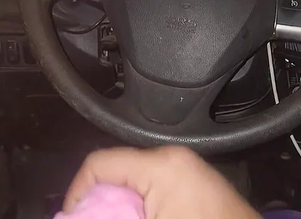 Using Pink Panties to Jerk off in My Car.
