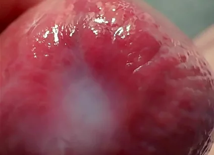 Macro Cum Shot. Ultra Close-up Ejaculation