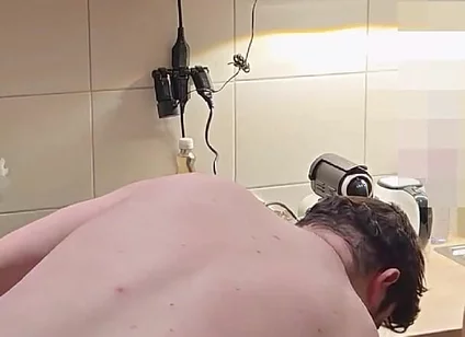 Straight Curious Guy Steven First Time Getting Fucked Bareback After Mutual Blowjob in the Kitchen