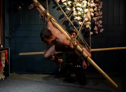 Beautiful Zeus Bound in Jute Shibari Elegance to Powerless Predicament Strain