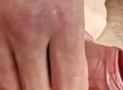 A Dirty Bitch Covered in Cum From Fucking Like a Slut on a Table