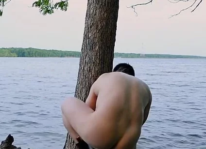 Lakeside Muscle Worship Flexing My Massive Biceps, Ripped Abs, and Juicy Ass Before an Explosive Cum Tasting Finale