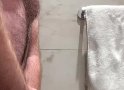 Hotel Bathroom Wank and Cum