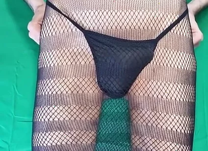 Black Fishnet Dress with and Without G-string!