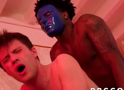 Masked Inked Stud Interracial Bareback Ends With Creampie