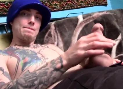 Tatted Thug Blinx Loves A Good Stroke And Big Cum Load
