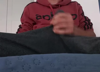 The Dude Can't Stop Jerking off That Big Dick and Holds the Cumshot in the Next Video