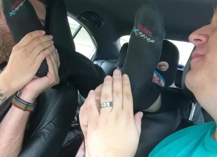 Petting And Adoring Jays Feet As Payment For His Ride