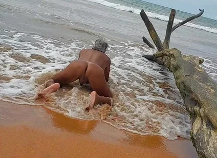 Sissy Ladysilva on the Beach Tanned Naked Showing off Her Sexy Mark Hot Ass