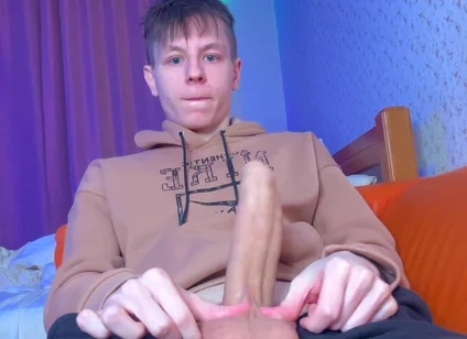 Stroking My Big Cock as Quietly as Possible While Parents Are Home